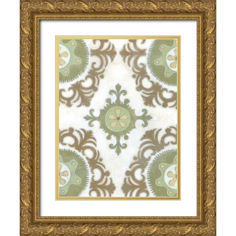 Earth Suzani I Gold Ornate Wood Framed Art Print with Double Matting by Wyatt Jr., Norman