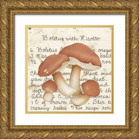 Boletus Gold Ornate Wood Framed Art Print with Double Matting by Pallan, Nancy S.