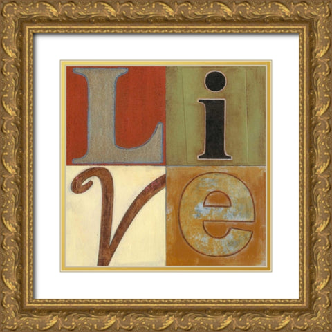 Live a Lot Gold Ornate Wood Framed Art Print with Double Matting by Wyatt Jr., Norman