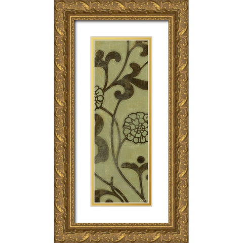 Flowering Vine II Gold Ornate Wood Framed Art Print with Double Matting by Wyatt Jr., Norman