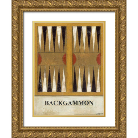 Backgammon Gold Ornate Wood Framed Art Print with Double Matting by Wyatt Jr., Norman