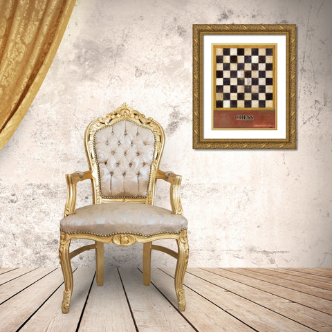 Chess Gold Ornate Wood Framed Art Print with Double Matting by Wyatt Jr., Norman