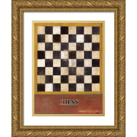 Chess Gold Ornate Wood Framed Art Print with Double Matting by Wyatt Jr., Norman