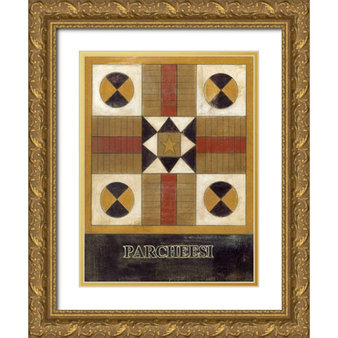 Parcheesi Gold Ornate Wood Framed Art Print with Double Matting by Wyatt Jr., Norman