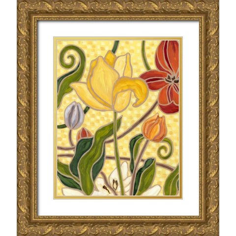 Sunny Garden II Gold Ornate Wood Framed Art Print with Double Matting by Deans, Karen