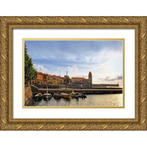 Castle on the Coast Gold Ornate Wood Framed Art Print with Double Matting by Chester, Colby