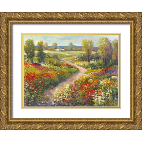 Morning Walk II Gold Ornate Wood Framed Art Print with Double Matting by OToole, Tim