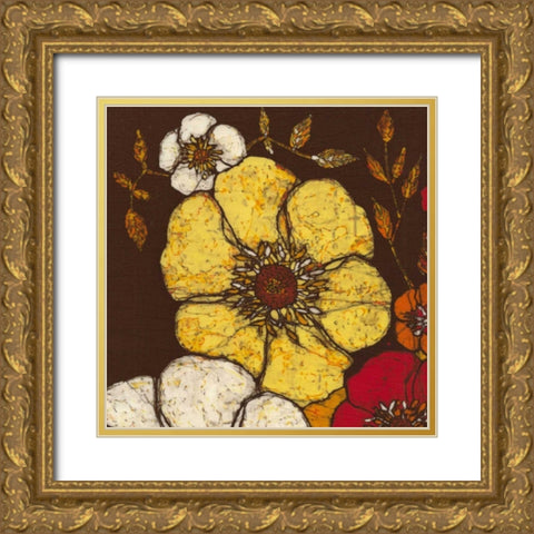 Fire Bloom I Gold Ornate Wood Framed Art Print with Double Matting by Davis, Andrea