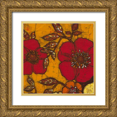 Fire Bloom II Gold Ornate Wood Framed Art Print with Double Matting by Davis, Andrea
