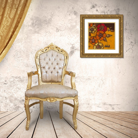 Fire Bloom III Gold Ornate Wood Framed Art Print with Double Matting by Davis, Andrea