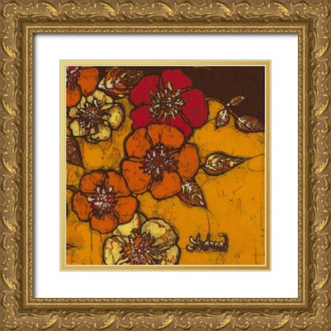 Fire Bloom III Gold Ornate Wood Framed Art Print with Double Matting by Davis, Andrea