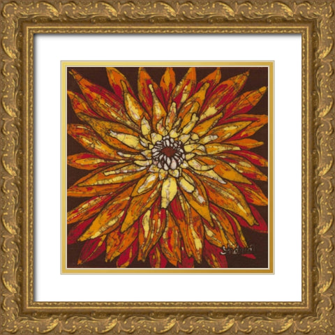 Fire Bloom IV Gold Ornate Wood Framed Art Print with Double Matting by Davis, Andrea