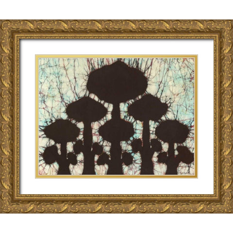 Batik Hedges II Gold Ornate Wood Framed Art Print with Double Matting by Davis, Andrea