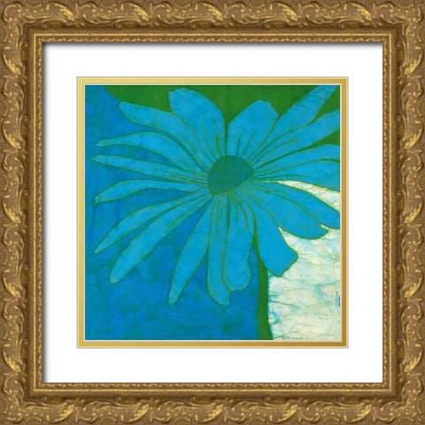 Monterey Blue Gold Ornate Wood Framed Art Print with Double Matting by Davis, Andrea