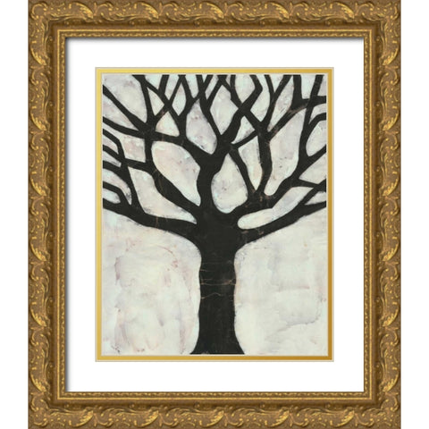 Batik Arbor I Gold Ornate Wood Framed Art Print with Double Matting by Davis, Andrea