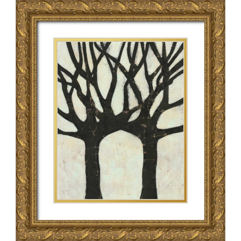 Batik Arbor II Gold Ornate Wood Framed Art Print with Double Matting by Davis, Andrea