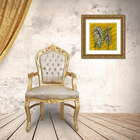 Gold Batik Botanical II Gold Ornate Wood Framed Art Print with Double Matting by Davis, Andrea