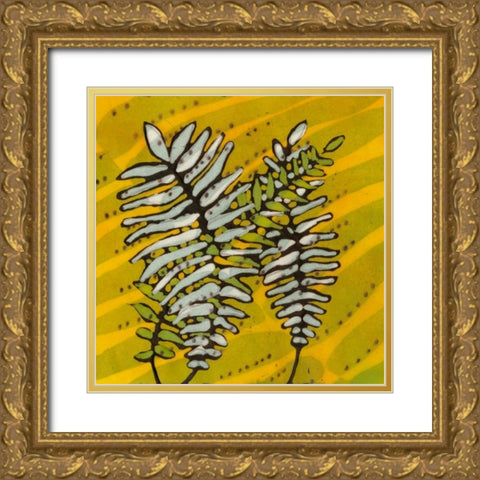 Gold Batik Botanical II Gold Ornate Wood Framed Art Print with Double Matting by Davis, Andrea