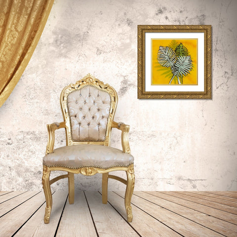 Gold Batik Botanical III Gold Ornate Wood Framed Art Print with Double Matting by Davis, Andrea