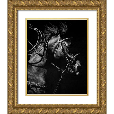 In Pursuit Gold Ornate Wood Framed Art Print with Double Matting by Chapman, Julie T.