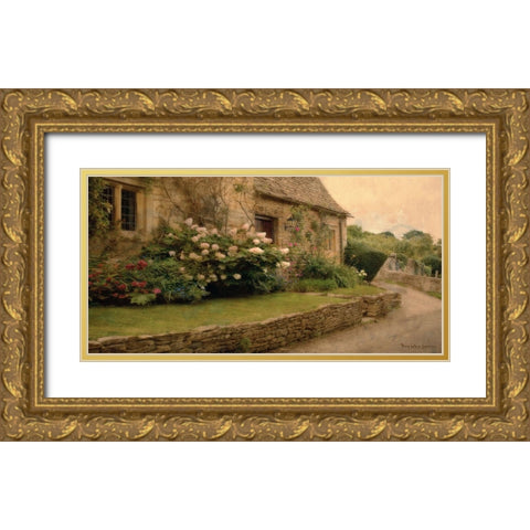 English Cottage I Gold Ornate Wood Framed Art Print with Double Matting by Lawrence, Terry Katherine