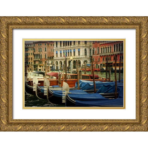 Venetian Canals IV Gold Ornate Wood Framed Art Print with Double Matting by Head, Danny
