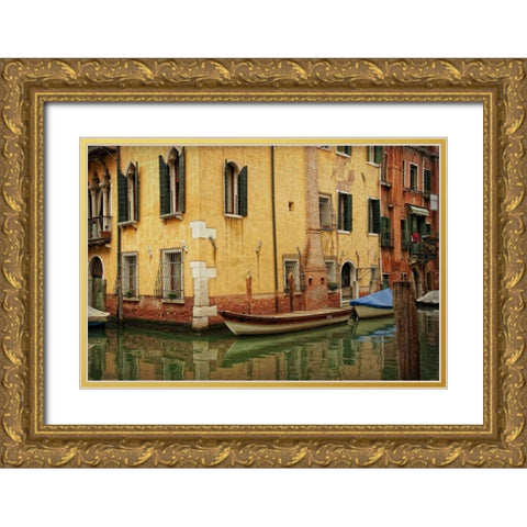 Venetian Canals VI Gold Ornate Wood Framed Art Print with Double Matting by Head, Danny