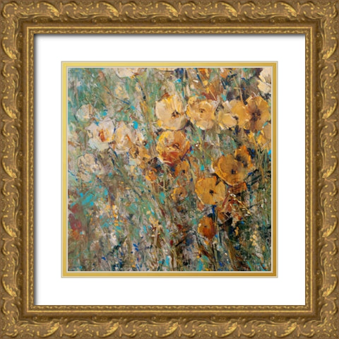 Amber Poppy Field I Gold Ornate Wood Framed Art Print with Double Matting by OToole, Tim