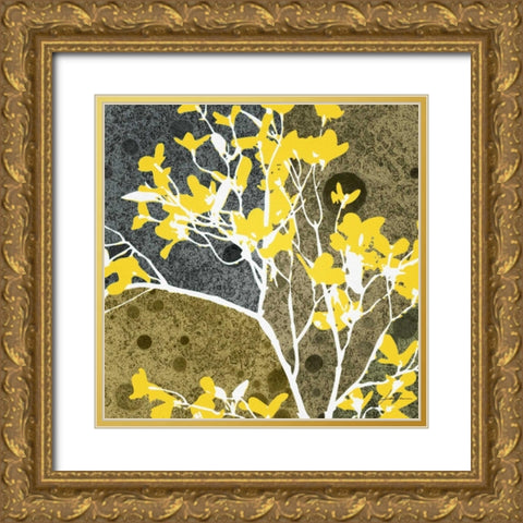 Moon Flowers III Gold Ornate Wood Framed Art Print with Double Matting by Burghardt, James