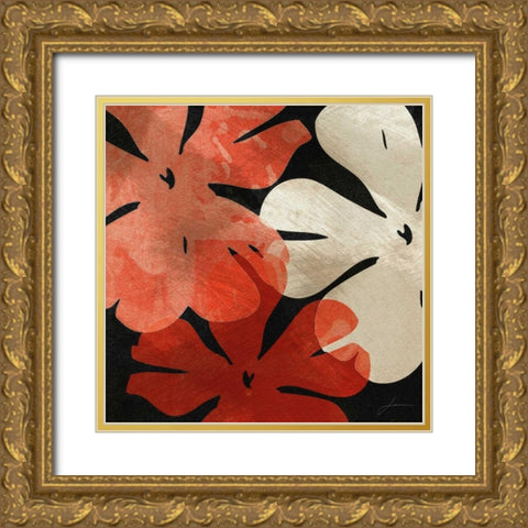 Bloomer Tiles III Gold Ornate Wood Framed Art Print with Double Matting by Burghardt, James