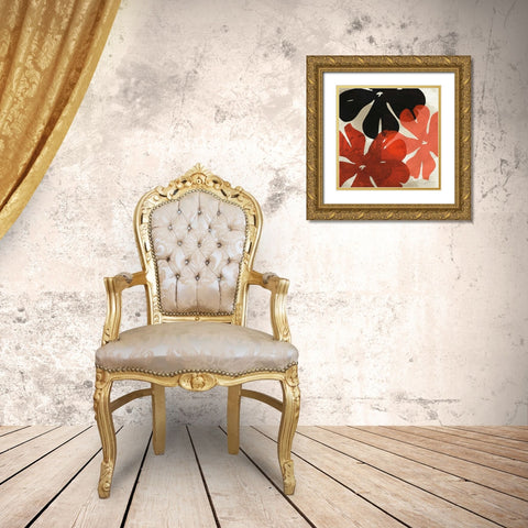 Bloomer Tiles IV Gold Ornate Wood Framed Art Print with Double Matting by Burghardt, James
