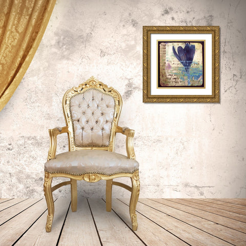 Blooming Purple I Gold Ornate Wood Framed Art Print with Double Matting by Open Journey