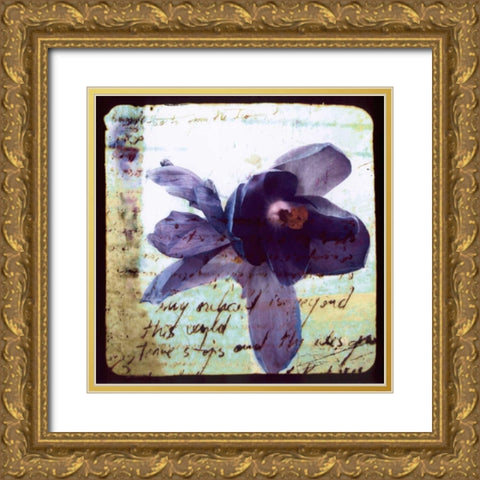 Blooming Purple II Gold Ornate Wood Framed Art Print with Double Matting by Open Journey