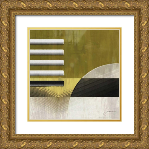 Quartet Tiles I Gold Ornate Wood Framed Art Print with Double Matting by Burghardt, James