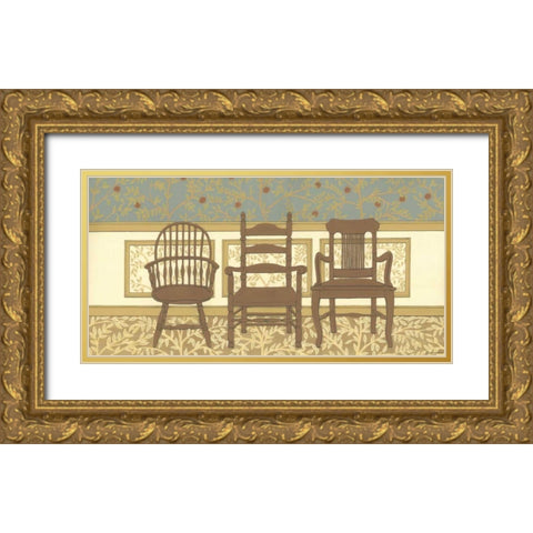 Arts and Crafts Chairs I Gold Ornate Wood Framed Art Print with Double Matting by Russell, Wendy