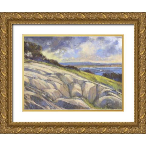 Rocky Coast I Gold Ornate Wood Framed Art Print with Double Matting by Thomas, H.
