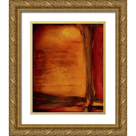 Red Dawn I Gold Ornate Wood Framed Art Print with Double Matting by Ashley, Erin