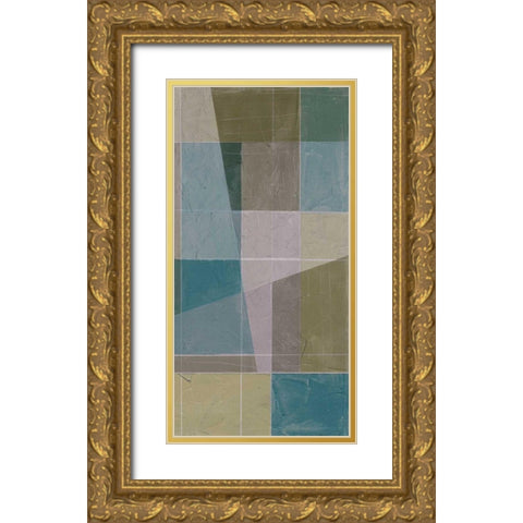 Linear Illusion I Gold Ornate Wood Framed Art Print with Double Matting by Goldberger, Jennifer