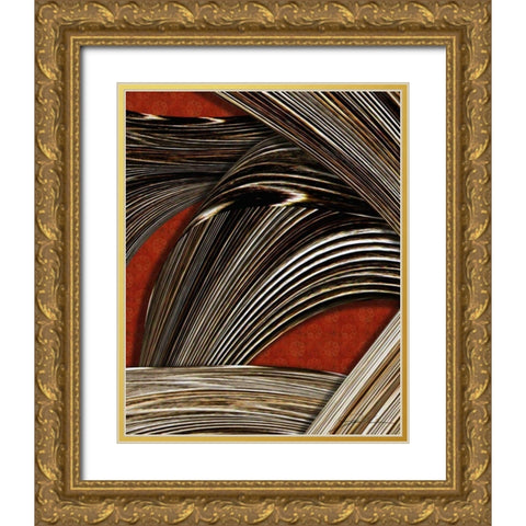 Tangle Tile II Gold Ornate Wood Framed Art Print with Double Matting by Higby, Jason