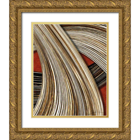 Tangle Tile III Gold Ornate Wood Framed Art Print with Double Matting by Higby, Jason