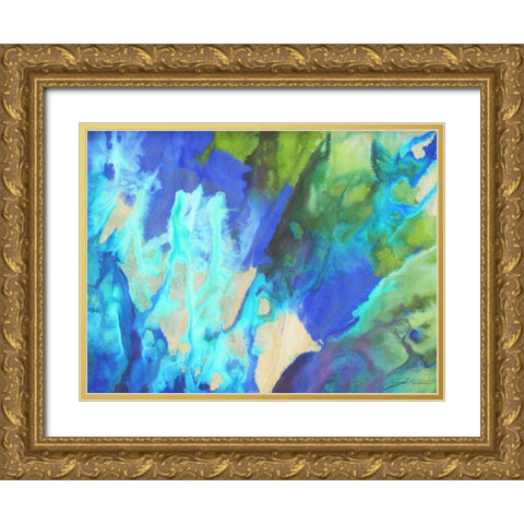Blue Crush II Gold Ornate Wood Framed Art Print with Double Matting by Higby, Jason