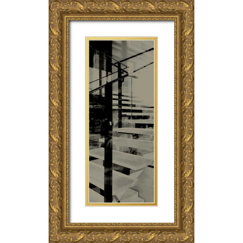 City View III Gold Ornate Wood Framed Art Print with Double Matting by Ling, Tang