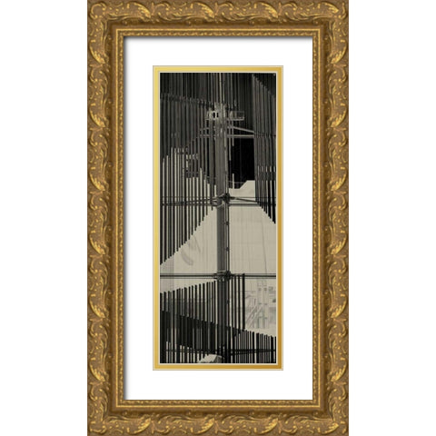 City View V Gold Ornate Wood Framed Art Print with Double Matting by Ling, Tang