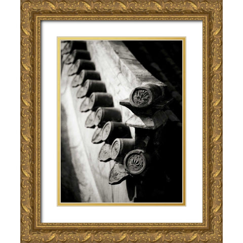 Lithography II Gold Ornate Wood Framed Art Print with Double Matting by Ling, Tang