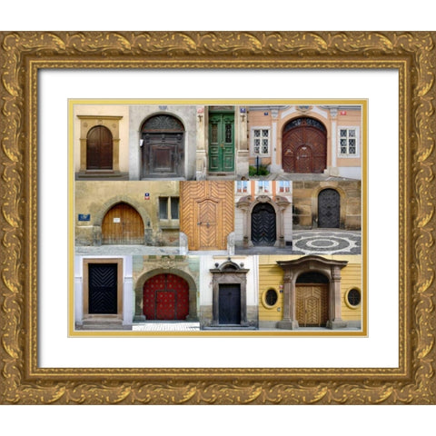 Doors I Gold Ornate Wood Framed Art Print with Double Matting by Christensen, Jim