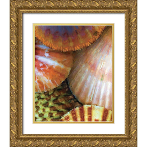 Shell Extraction III Gold Ornate Wood Framed Art Print with Double Matting by Henry, Lola