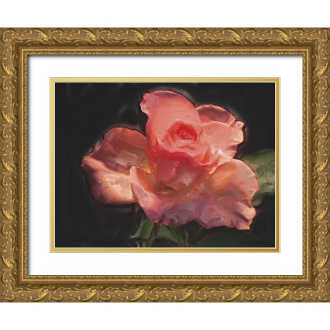 Painterly Flower IV Gold Ornate Wood Framed Art Print with Double Matting by Henry, Lola