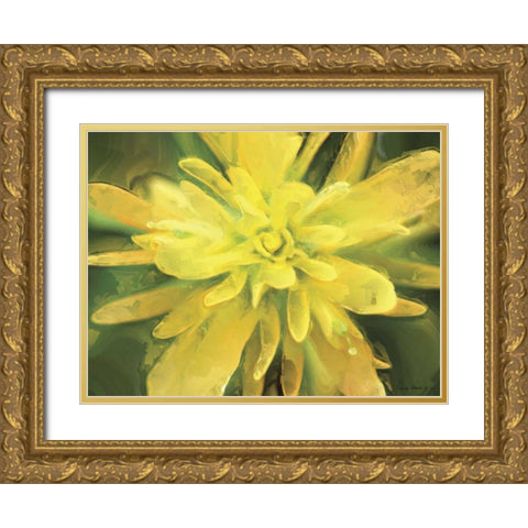 Painterly Flower VII Gold Ornate Wood Framed Art Print with Double Matting by Henry, Lola