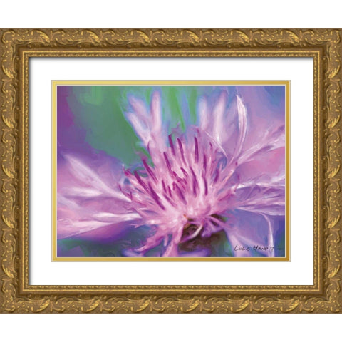 Painterly Flower VIII Gold Ornate Wood Framed Art Print with Double Matting by Henry, Lola
