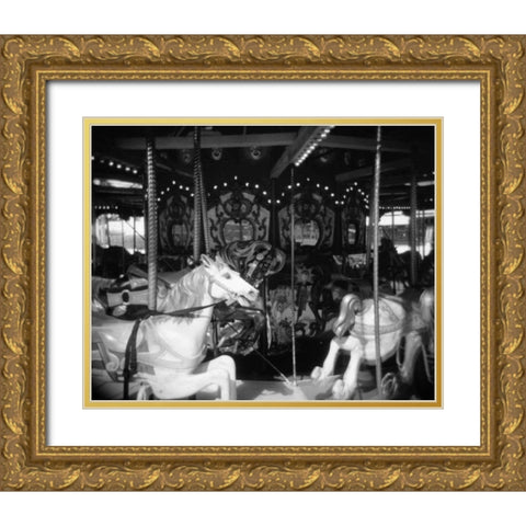 Carousel I Gold Ornate Wood Framed Art Print with Double Matting by Christensen, Jim